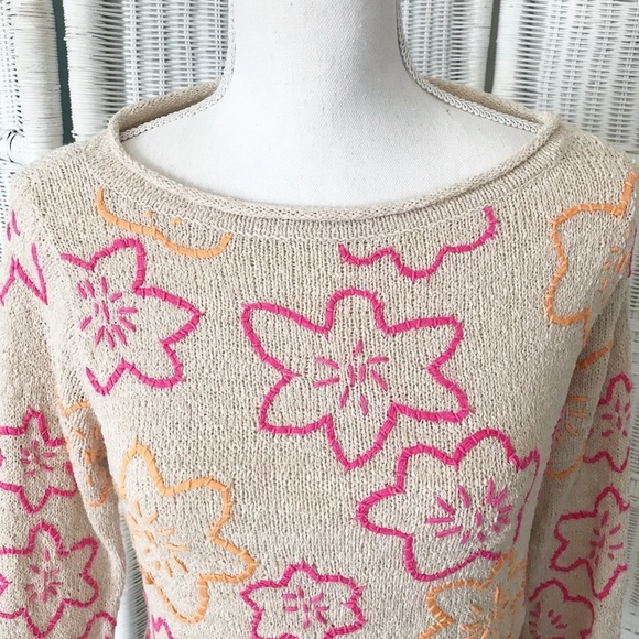 Vintage David Brooks Embroidered Floral Sweater MP - Picture 2 of 8